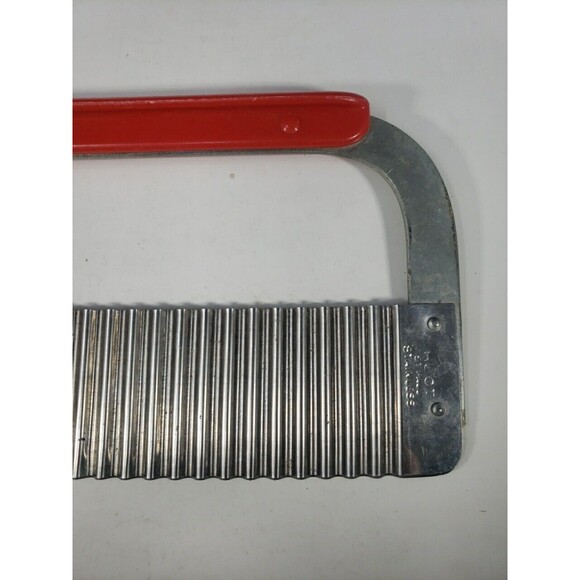 Vintage Huot Serrater Meat Tenderizer Red Plastic Handle Stainless Steel USA MCM - Picture 3 of 11